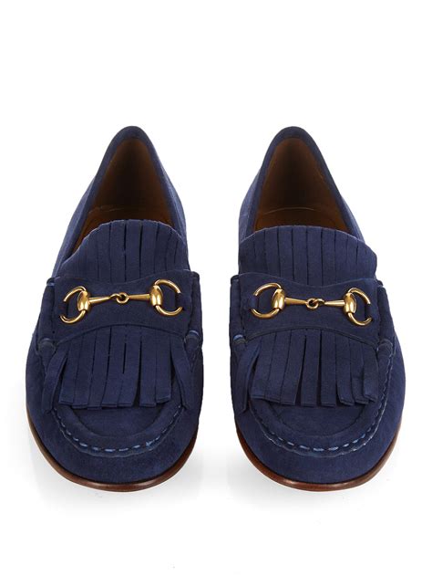 gucci loafers blue suede|blue Gucci loafers women's.